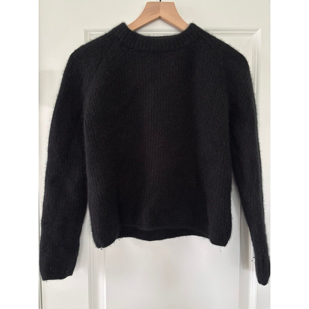 Quince Mongolian Cashmere Crewneck Sweater Designer Black Y2K SoHo Cozy EUC szS